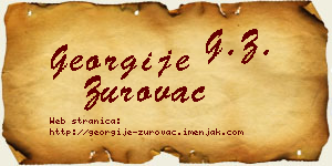 Georgije Zurovac vizit kartica